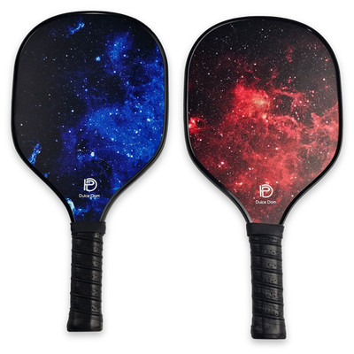 Dulce Dom Pickleball Paddles Pair Galaxy Space Design Blue Red