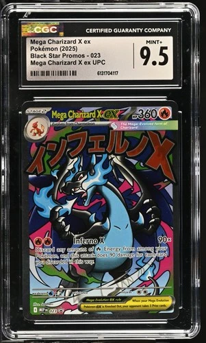Pokemon TCG Mega Charizard X ex 023 CGC 9.5 Mint+ UPC  BLACK STAR Promo