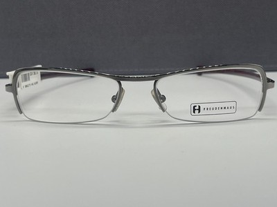 Freudenhaus glasses titanium men women gun metal red Alegra NP:  282 half rim