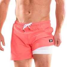 Swim Trunks with Compression Liner - Men's Premium 5 Inch Inseam Quick Dry Sw...