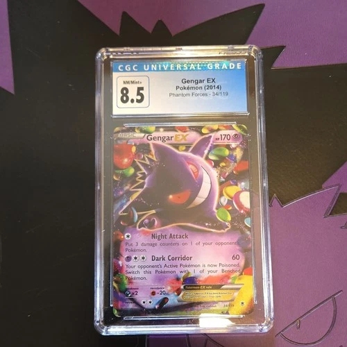 Pokémon Gengar EX Ultra Rare 34/119 XY Phantom Forces CGC 8.5 Holo English