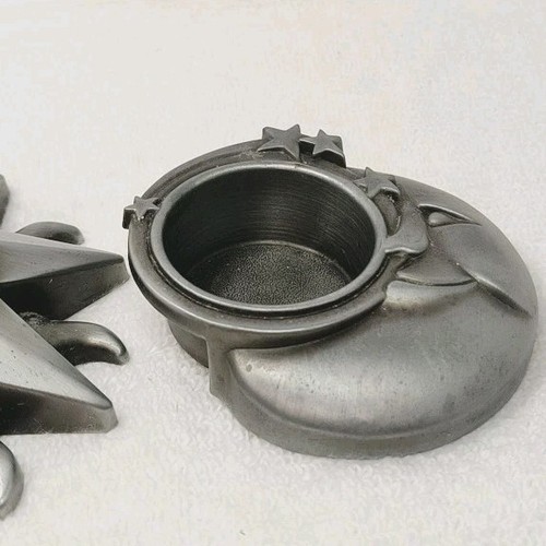 Pewter Sun, Star & Man In The Moon Votive Tea Light Candle Holders Boho - Picture 3 of 11