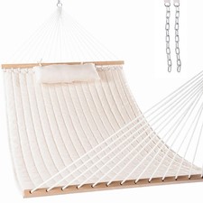 Lazy Daze Hammocks 12 FT Double Quilted Fabric Hammock with Spreader Bar and ...