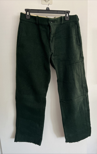 Vintage Johnson Woolen Mills Wollhose Herren Soruce Green Made In Vermont 35x 29