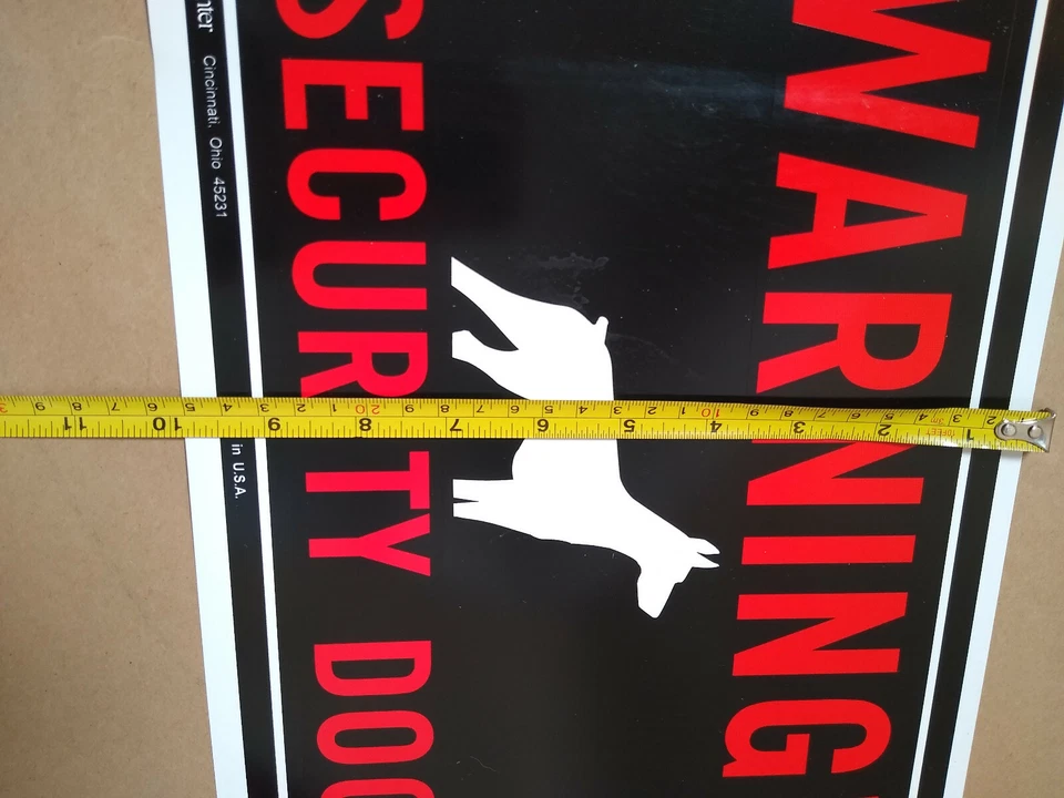 NEW "Warning! Security Dog" Sign Alum Sturdy Signs 10" x 14" Hillman SET OF TWO - Image 4 of 4