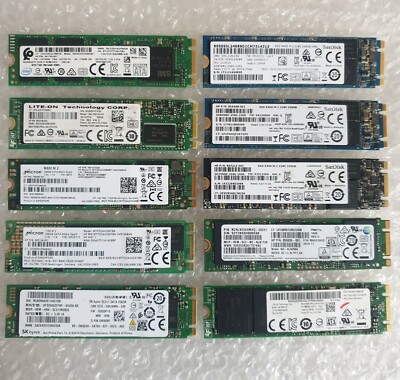 Restposten 10 x gemischte Marken Sata M.2 2280 256GB SSD Solid State HP Dell Lenovo