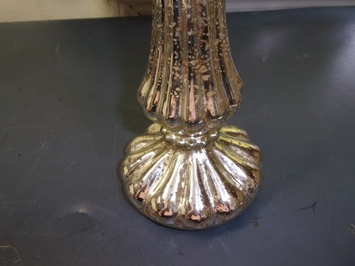 silver mercury glass 12 1/2" high candel holder rn119316 made in india - Picture 8 of 12