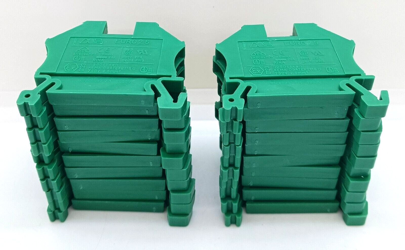 MORSETTITALIA EN60947-7-1 Terminal Blocks GREEN 1000V 20 Pc Lot