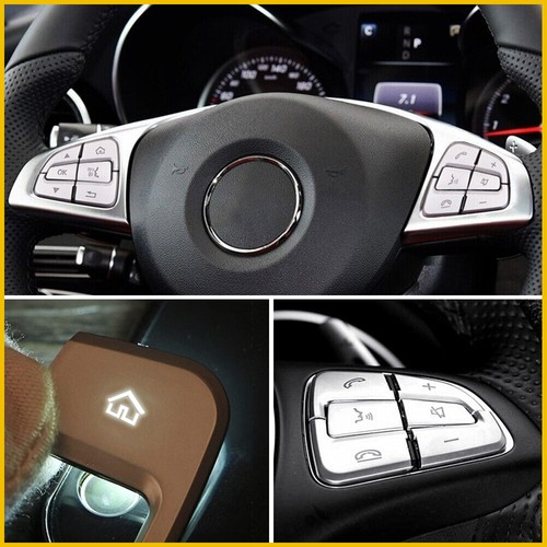 For Mercedes A B GLE GLA CLA 2015-2018 Silver Steering Button Cover Wheel Trim - Picture 8 of 11