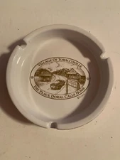 VINTAGE GLASS ADVERTISING TOBACCO ASHTRAY - TOBACCOVILLE PLACE DORAL CALLS HOME