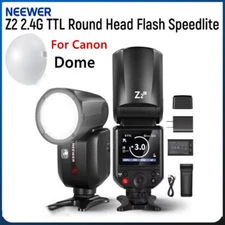 Neewer Z2-C Z2C 2.4G TTL HSS Round Flash Speedlite Dome Diffuser Canon Camera 