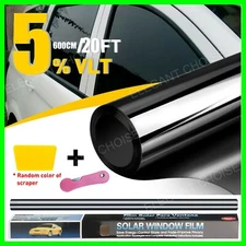 600CM Uncut Roll Window Tint Film 5% VLT 20" x 20ft Feet Car Home Office Glass