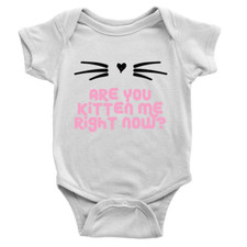 Are You Kitten Me Babygrow Funny Cat Gift Cute Heart Bodysuit New Baby
