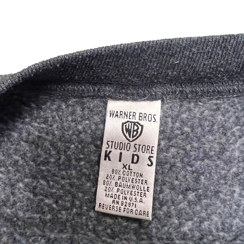 Vintage Warner Bros. Kids XL Looney Tunes Taz Gray Crewneck Sweatshirt - Picture 2 of 3