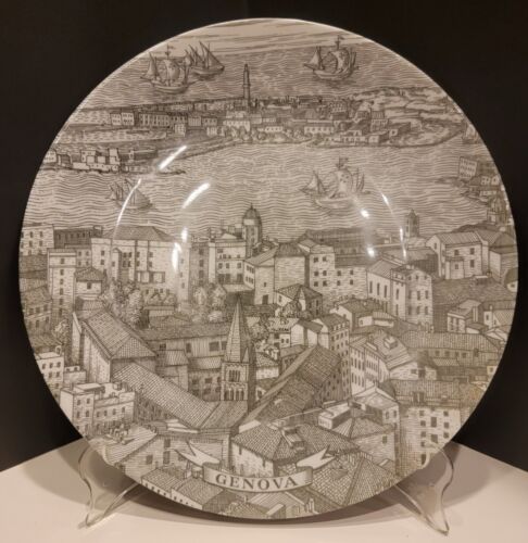 Vintage Piero Fornasetti Milano Italy Genova (Geno) Plate For Alitalia 10" - Picture 3 of 11