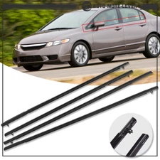 For 2006-2011 Honda Civic Outer WeatherStrip Window Moulding Trim Seal Belt