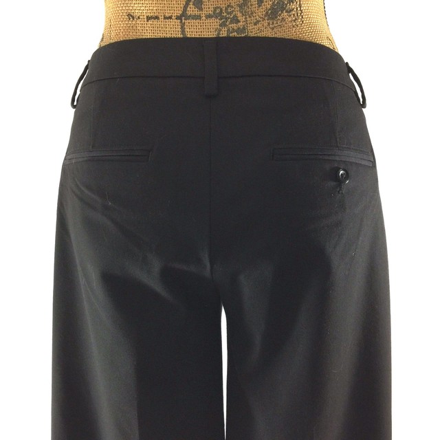 GAP 4 Reg Dress Pant Wide Leg Trouser Classic Solid Black Stretch 2 Pocket Work | eBay