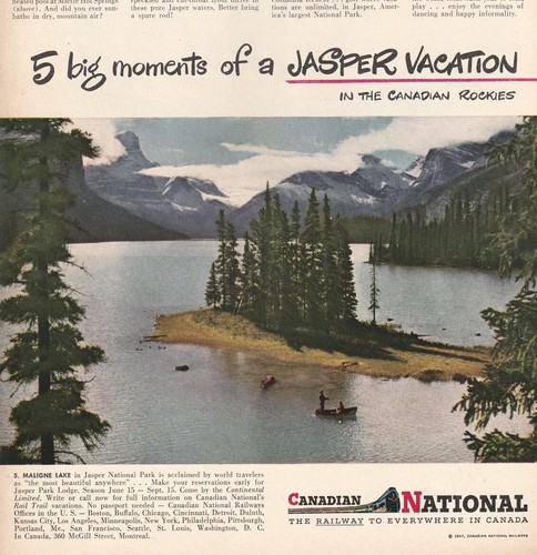 Vintage 1947 Canadian National Railway Original Color Print Ad 20x29cm NYM 32247