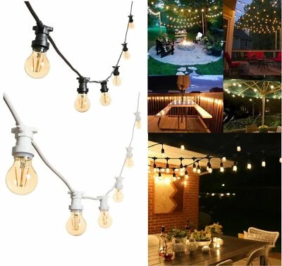 CATENA LUMINOSA LED esterno 15 PORTALAMPADE BAR GIARDINO IP44 2 COLORI VINTAGE