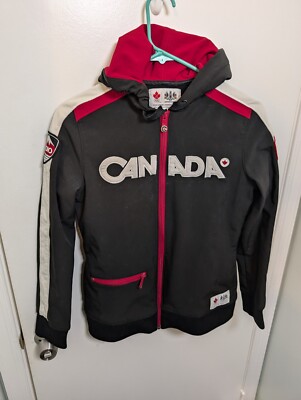 Team Canada 2010 Winter Olympics Hudson's Bay Jacket Hoodie Black Women's Small