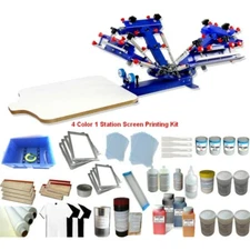 4 Color 1 Station Silk Screen Printing Press Tool Kit with Washout Tank Material