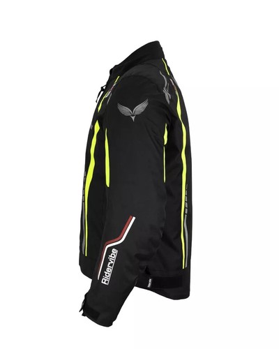 Premium Men's Black Textile Motorcycle Biker Racer CE Armor Protection Jacket - Picture 4 of 7