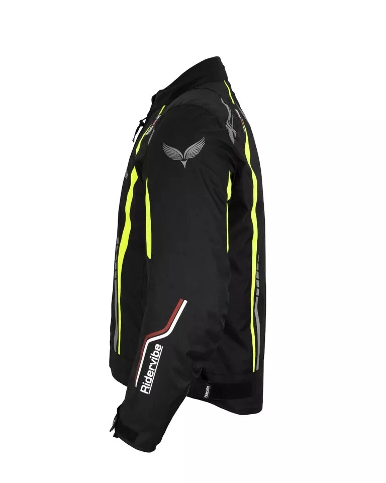 Chaqueta de protección de armadura CE premium textil negra para motociclista corredor para hombre Foto 4 de 4