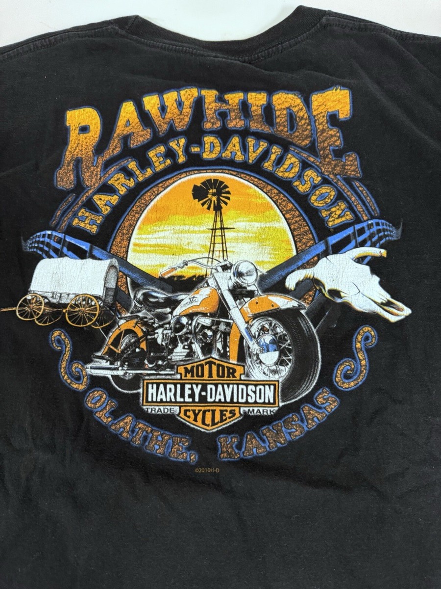 Harley-Davidson Motorcycles Mens Black T Shirt Large Rawhide