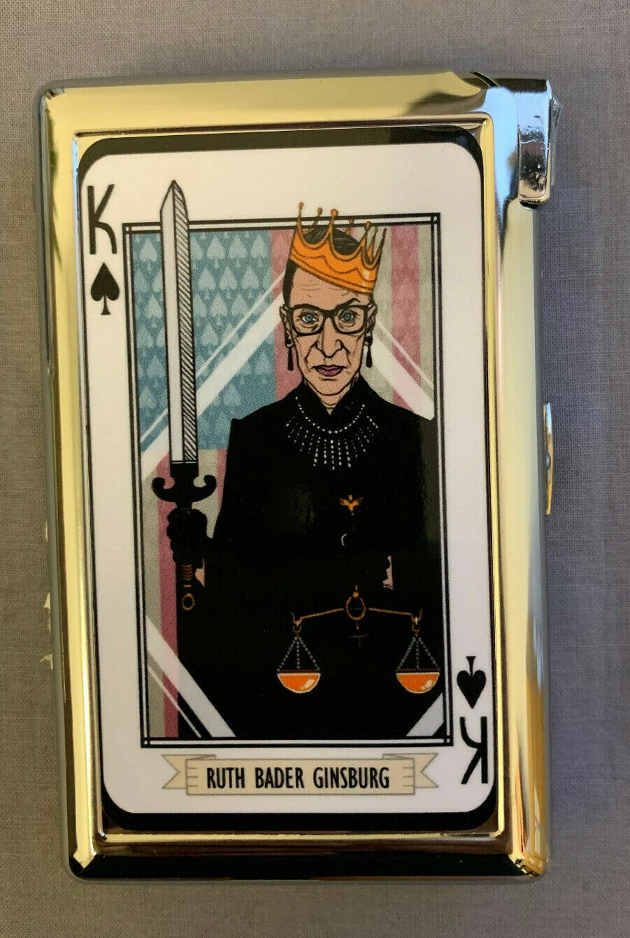 Étui à cigarettes de la Cour suprême Justice Ruth avec porte monnaie porte monnaie briquet 