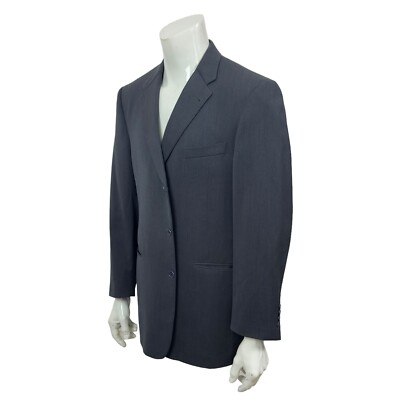 Murano For Dillards Charcoal Black Wool Sport Coat Blazer Mens 44R