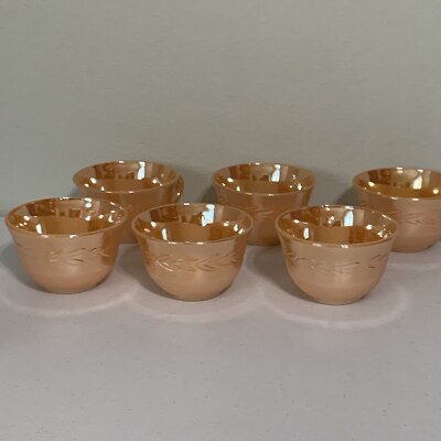 65 Anchor Hocking Fire King Dinnerware Dish Set, Peach Gold