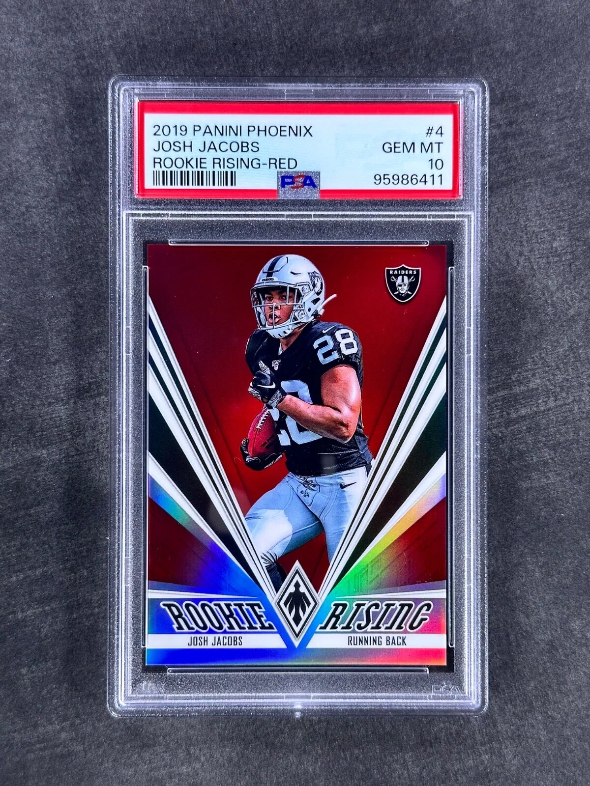 Josh Jacobs Panini Phoenix Rookie Rising #4 Red