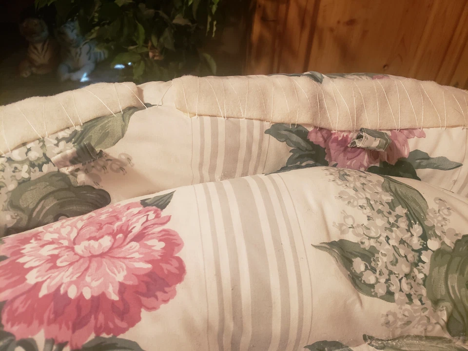 Cabecero de tela suave BLANCO floral REINA FELPA MEDIA LUNA SEATTLE Foto 3 de 4