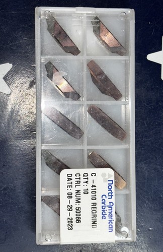 North American Carbide C-41010 Regrind Carbide Inserts 10 Inserts READ DESC - Picture 5 of 5