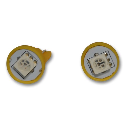 192 194 W5W 168 Xenon Brand New 2 Pcs Yellow T10 1-SMD Wedge 5050 LED LightBulbs - Picture 2 of 4