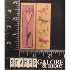 G-Studio Rubber Stamps SET 2 JUST FOR YOU TULIP & DRAGONFLY BORDER #W09