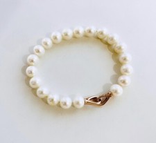 Bracciale di perle coltivate d'acqua dolce Keshi in argento placcato