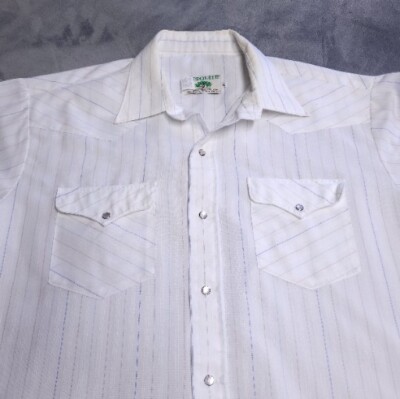 Vtg Mesquite Western Wear XL Pearl Snap Plaid Shirt Stripe Pocket Rodeo Made USA