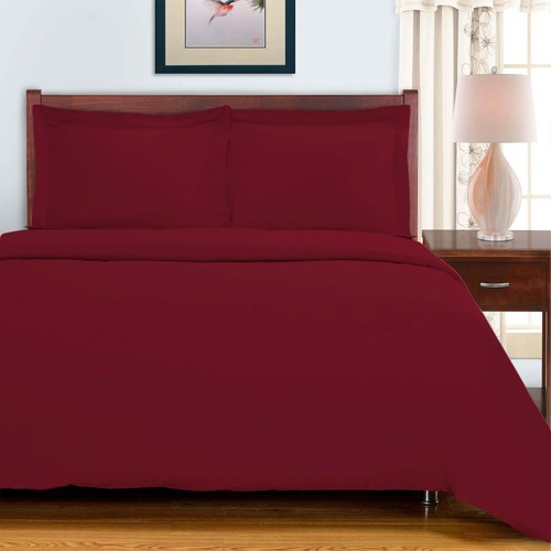 700 Thread Count Solid 3 Piece Egyptian Cotton Duvet Cover Set - Picture 6 of 28