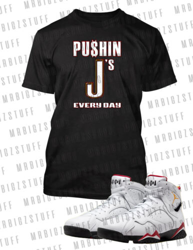 T-shirt sneaker grafica Pushin J's Match J7 OG scarpa cemento Pro Club Shaka T - Foto 1 di 9