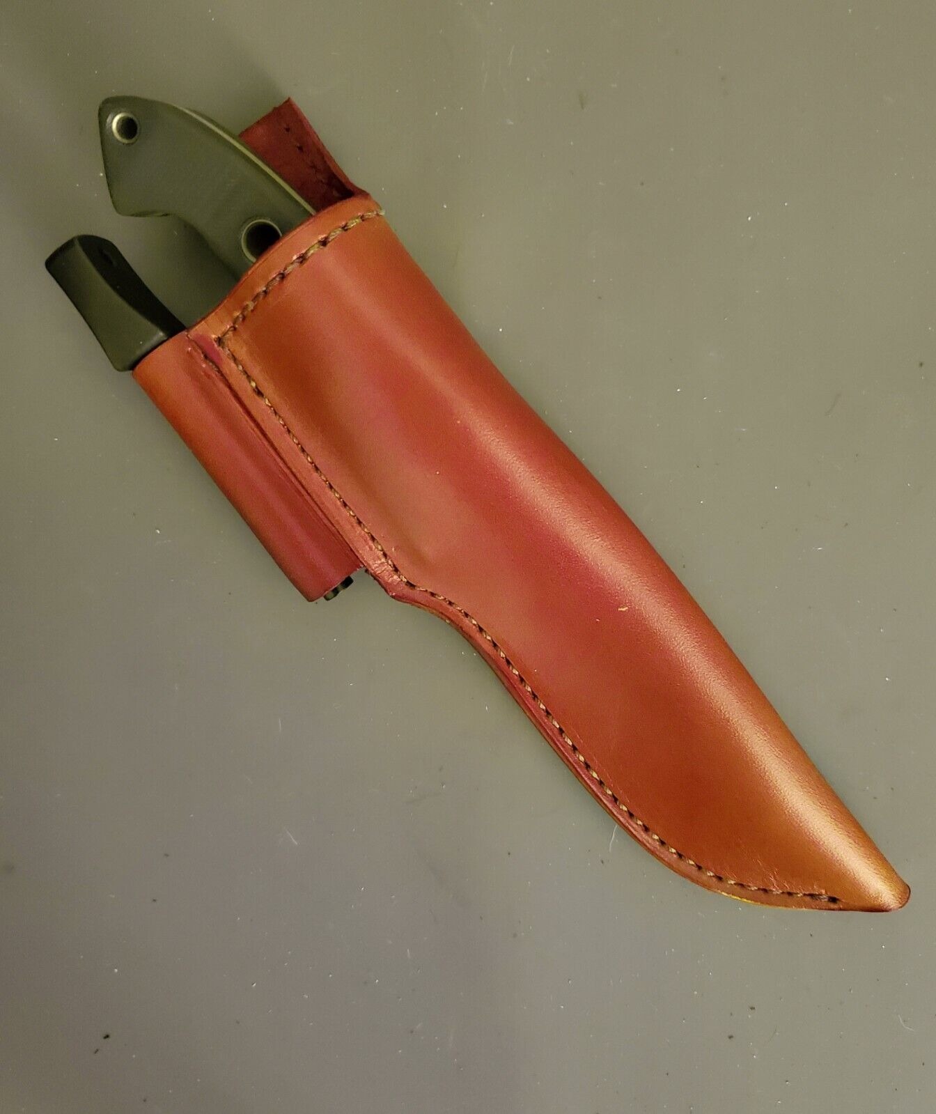 Custom handmade leather sheath fits Benchmade 162 Bushcrafter.  