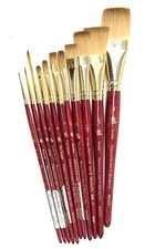 Princeton Art & Brush Co. Paint Brush Lot - 11 Brushes, Assorted Sizes & Styles