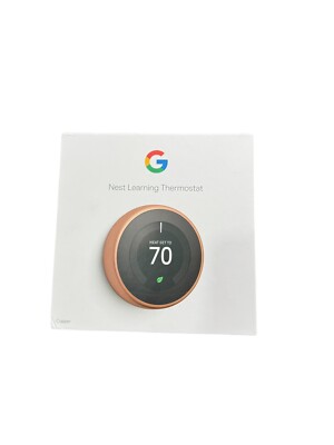 UNSEALED Google Nest 3rd Gen Learning Thermostat T3021US Copper 813917020227
