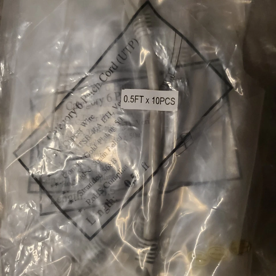 (10 - Pack) GearIT Cat6 Cable 0.5 ft 6 in - Cat 6 Ethernet Patch Cat6 UTP 550MHz - Image 3 of 3