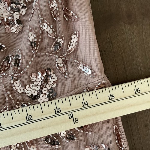 Adrianna Papell Damen Perlen Illusion Spaltenkleid Farbe Roségold Größe 10 Neu mit Etikett - Bild 15 von 16