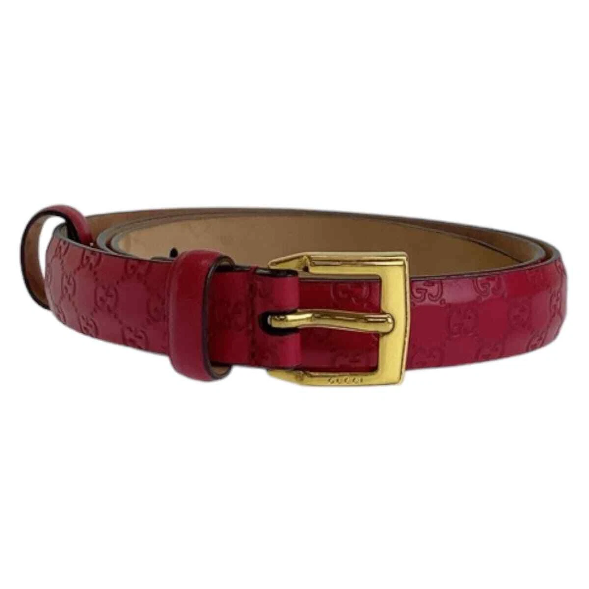 Ceinture GUCCI Guccisima rose or quincaillerie cuir GG