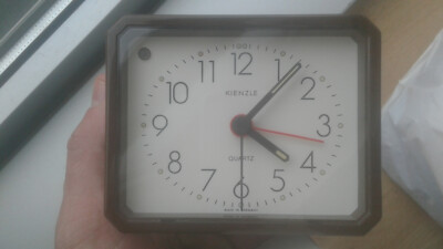Kienzle Quartz Midi 38/1220/2 Dark Brown Vintage Alarm Clock Reveil Uhren 70's