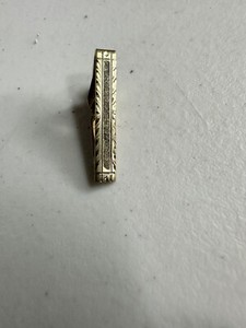 Authentic Swank Tie Bar - Gold Plated Rectangular Tie Tack