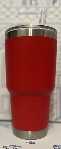 Vaso YETI Rambler 30 oz acero inoxidable aislado con tapa de paja rojo rescate - Imagen 10 de 20
