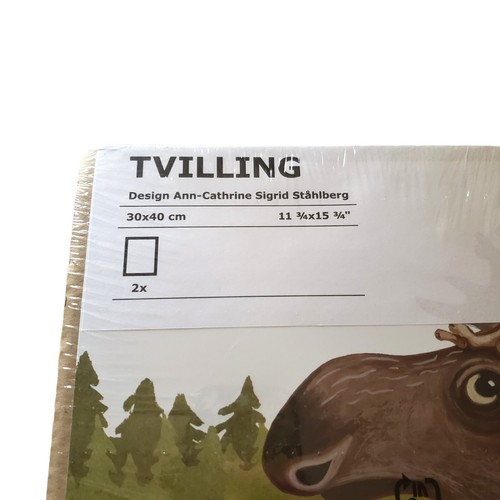 IKEA TVILLING Design Ann-Cathrine Sigrid Stahlberg 2 Childrens Art Prints Elk - Picture 3 of 5